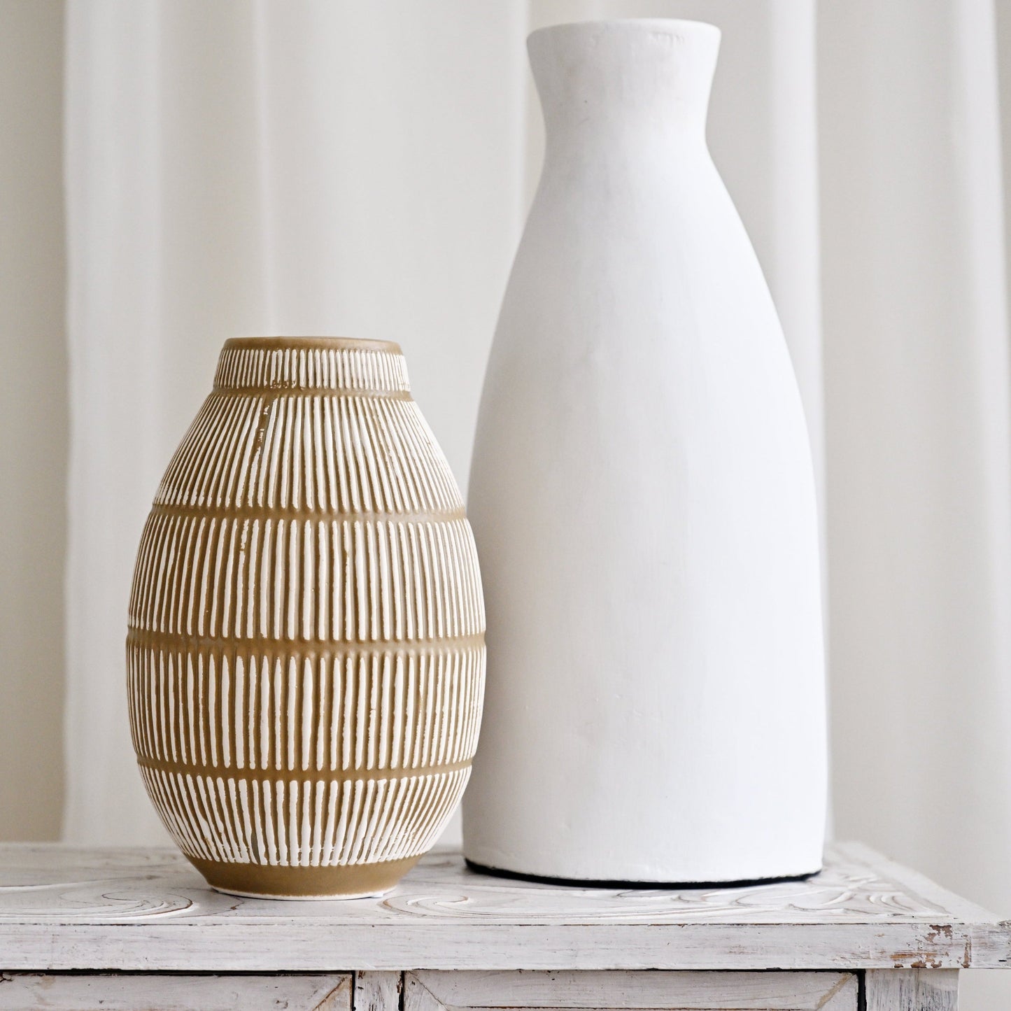 Minimalist White Pottery Vase