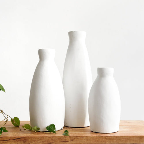 Minimalist White Pottery Vase